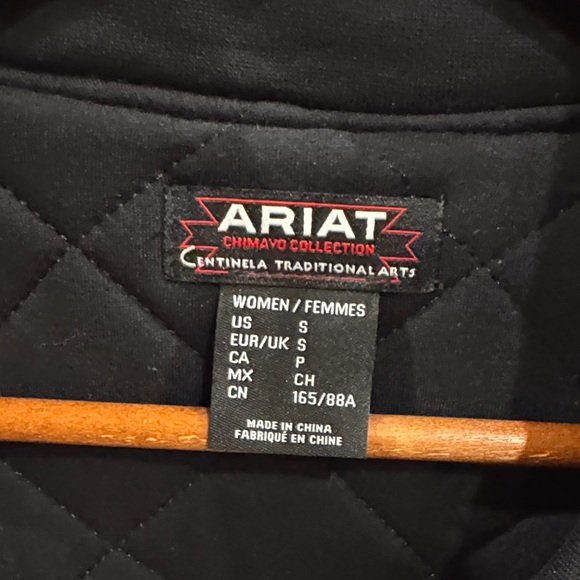 Ariat Black Jacket with Gray Sleeves and Embroidery - Picture 7 of 10